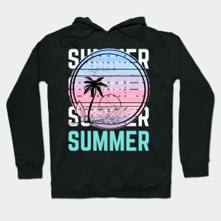 Hello summer Beach summertime Adventure travel lover palm tree sun Hoodie